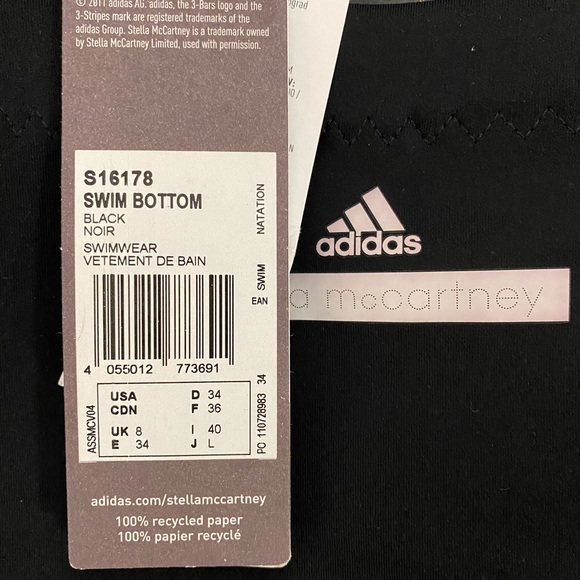 BNWT Adidas x Stella McCartney Swim Bottoms - Picture 1 of 3